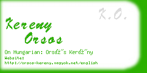 kereny orsos business card